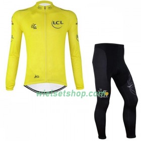 Fietskleding (Wielershirt Lange Mouw + Fietsbroek Lang) 2018 Ronde van Frankrijk N002